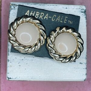 296. Vintage Clip On’s Lucite Tan